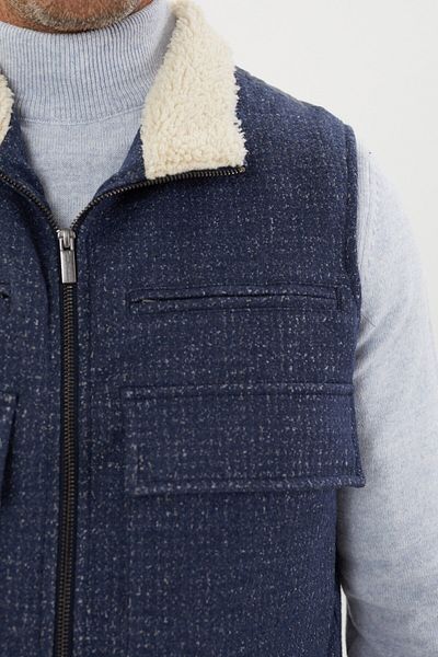 Tony Montana Plush Collar Detailed Sports Vest - 8090