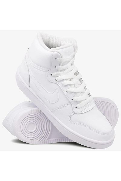 Nike Ebernon Mid Triple Leather Unisex Sneaker Genuine Leather High Top Sports Shoes White