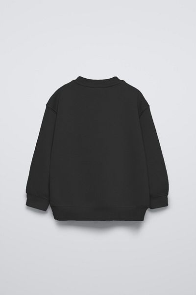 The Champ Clothing Детски суитшърт с голям размер, черен и кръгло деколте, ретро мода, щампа на точки и плюшено мече