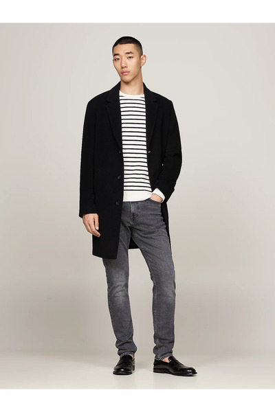 Tommy Hilfiger Erkek Normal Bel Slim Fit Dar Paça Gri Jeans MW0MW36681-1B3