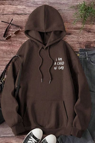Moda Glo Голям суичър с щампа на гърба I ​​Am a Child of God