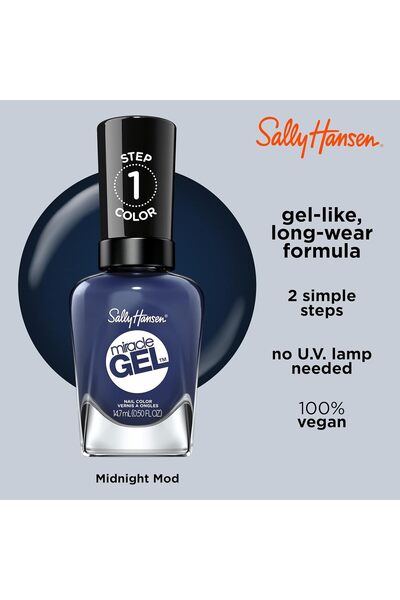 Sally Hansen Miracle Gel™ Nail Polish - 609 - Midnight Mod, 14.7ml