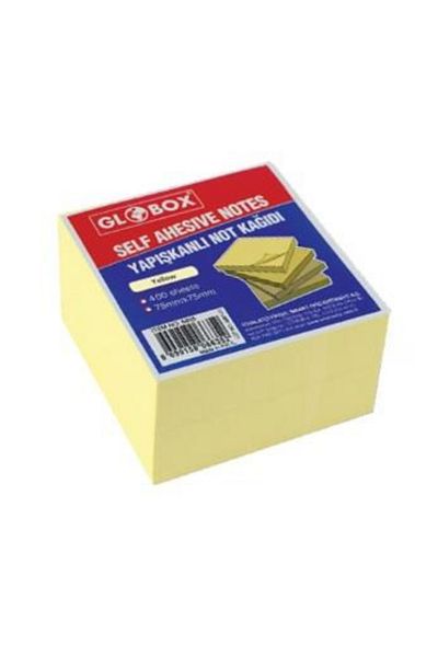 Globox 75X75 Yellow Adhesive Note Paper - 400 Yp