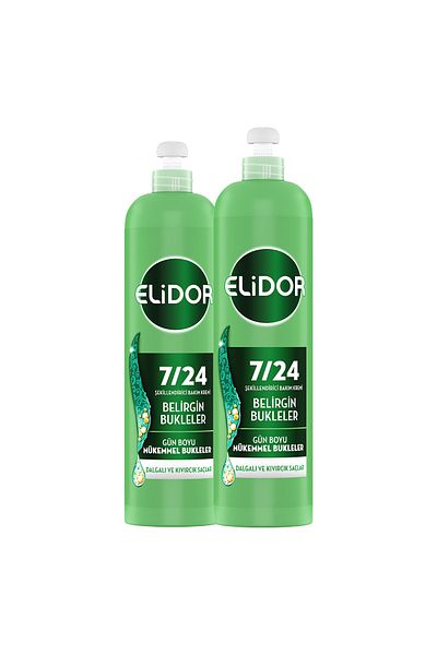 Elidor 240 ml x 2 Hair Care Cream - 24/7 Styling, Evident Curls and Wavy Curly Hair