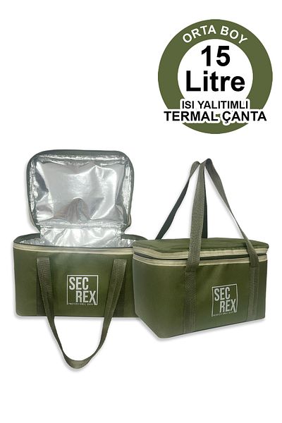SECREX Термоизолирана термочанта със среден размер, 15 литра, професионална защита от студ/горещина