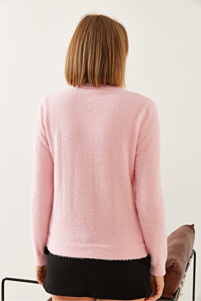 Bianco Lucci Kadın Kalpli Yumoş Triko Kazak 20246263