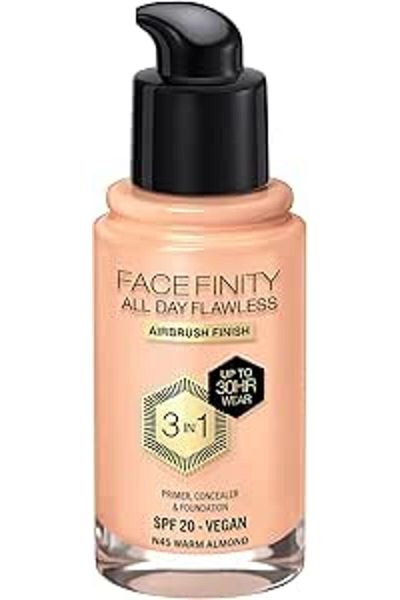 Max Factor Facefinity All Day Flawless Foundation - N45 - Warm Almond, 30ml