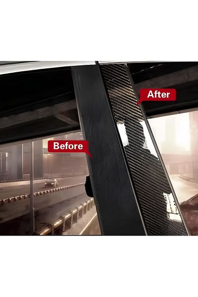 ESEMİZ 5D Black Carbon Fiber Foil Air Ducted Ultra Bright Size: 30cm X 1 Meter