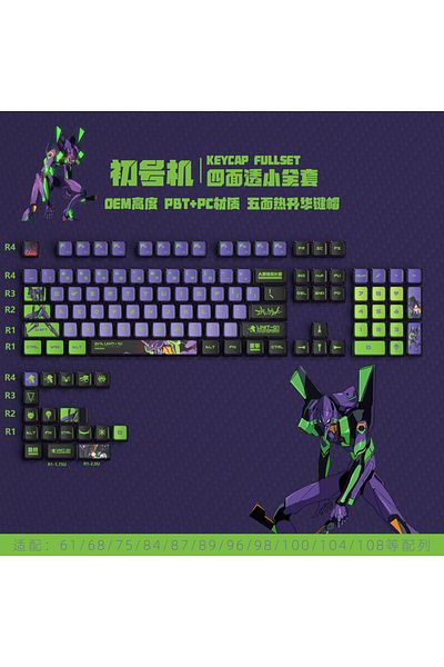 Choice New Eva Rebuild Of Evangelion Anime Figure Four Sided Side Transparent Pbt Thermal Sublimation Tr...