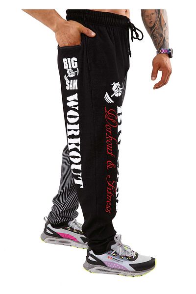 Big Sam Black Wide Cut Bodysuit - Sweatpants