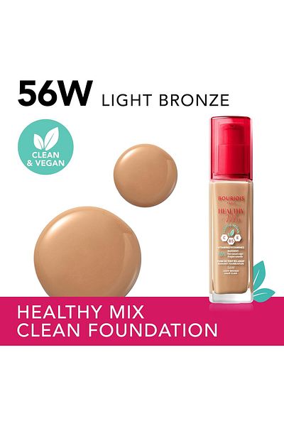 Bourjois Healthy Mix Clean Foundation - 56W - Light Bronze, 30ml