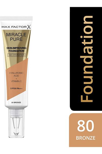 Max Factor Miracle Pure Skin Improving Foundation - 80 - Bronze, 30ml