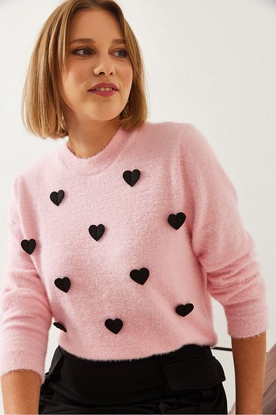 Bianco Lucci Women's Heart Soft Knitwear Sweater 20246263
