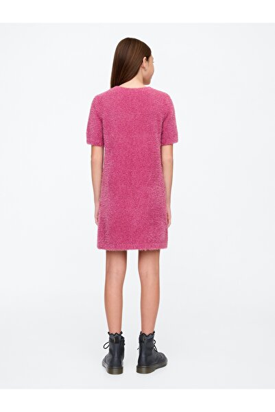 GAP Kız Çocuk Pembe Parlak Triko Elbise