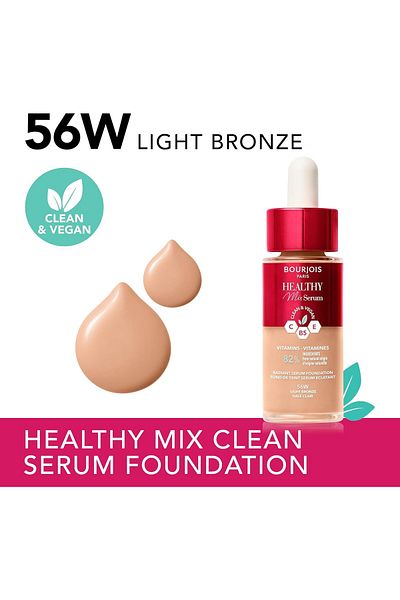 Bourjois Healthy Mix Serum Foundation - 56W - Light Bronze, 30ml