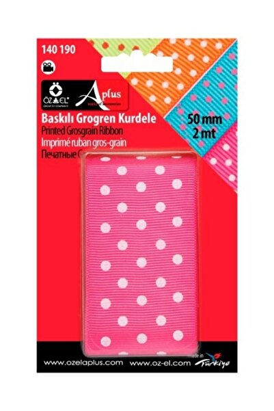 ÖZ-EL AŞ Puantiye Baskılı Fuşya Grogren Kurdela 5cm 2 Mt 140 190