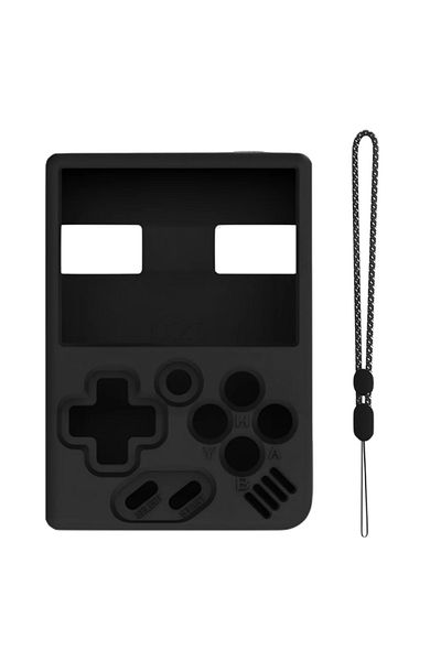 ALLOYSEED For Miyoo Mini Plus Black Silicone Protection Skin For Miyoo Soft Case Cover Sleeve Anti-scratch Non