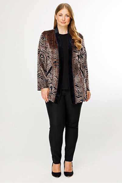 Moda İlgi Modailgi  Varak Zebra Desenli İkili Takım Vizon