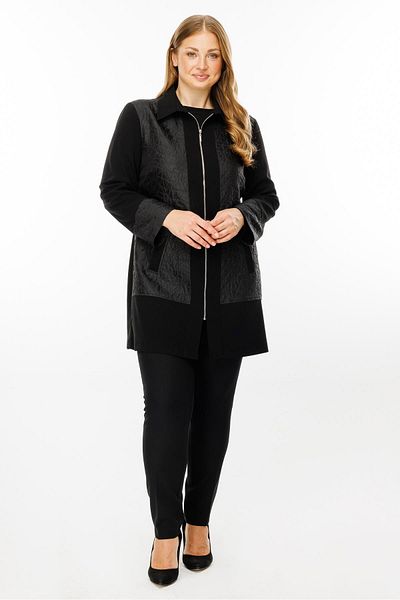 Moda İlgi Men's Quilted Tunic - Black, Collar Zip, Fashion