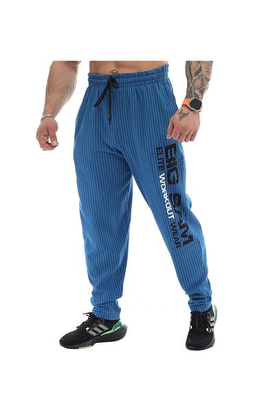 Big Sam Wide Cut Striped Body Trousers Sweatpants Blue 1176