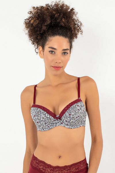 Miorre Sutien vintage cu modele florale fără căptușire