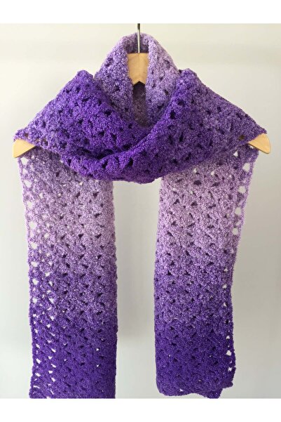 Mora Örgü Mora Knit Atkı El örgüsü (32x220cm  225g)  Özel Örgü Şal Atkı
