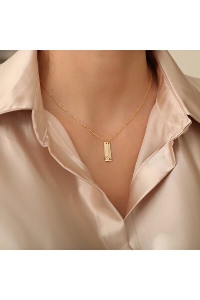 EskiJewelry 925 Ayar Gümüş Harfli İkili Kolye