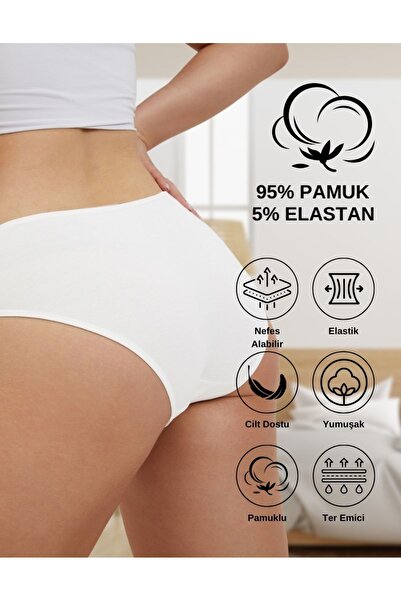 ALYA UNDERWEAR Women's Cotton Bato Cut Panties - 3 Pieces White - Pack of 3