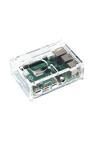 Raspberry Pi 4b Için 3007/3010 Fanları Destekleyen Şeffaf Akrilik Kasa