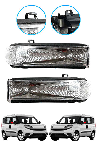 CAR Fiat Doblo & Opel Combo 2010-2023 Için Ayna Sinyal Seti - Şeffaf | Oem 71...