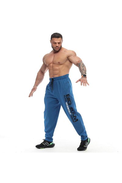 Big Sam Wide Cut Striped Body Trousers Sweatpants Blue 1176