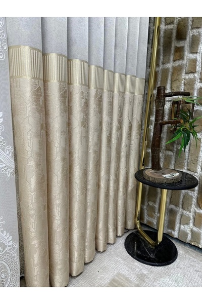 NİVEMESHOME Nivemeshome Inci V-191 - 1/3 Στενή κουρτίνα με φόντο πιέτες APM