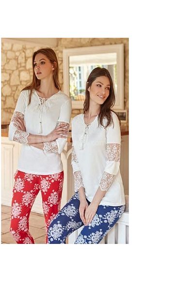 Feyza Set pijama cu maneca lunga 3240 Albastru