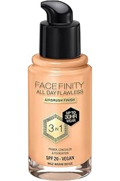 Max Factor Facefinity All Day Flawless Foundation - W62 - Warm Beige, 30ml