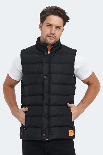 Slazenger Men's Seasonal Pocket Zippered Inner Pocket Vest Black