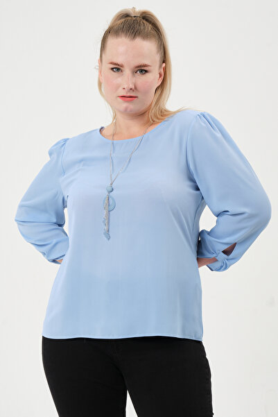 Shahiqa Büyük Beden Kolyeli Şık Bluz