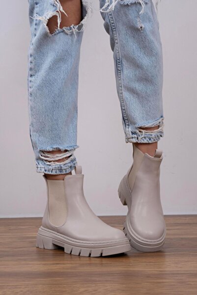 sovrana Lastik Detaylı Bot Bej