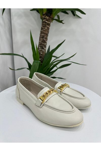 Klay Shoes BALERINI ALBI DIN PIELE VERITĂ