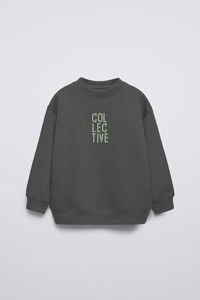 GIA - ART Smoke Color - Crew Neck, Lettering - Back Fly Kn It Oversize Kids Sweatshirt