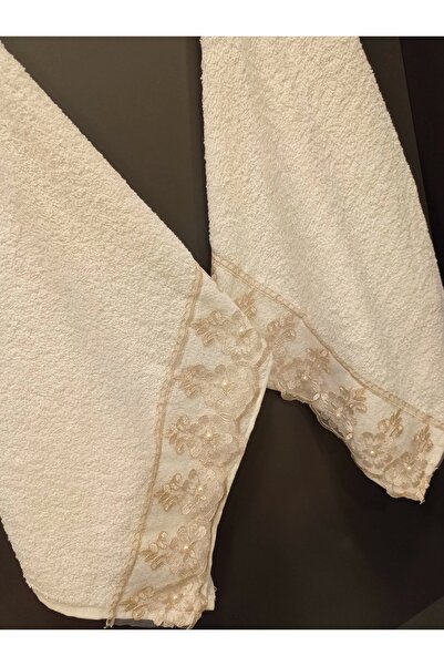 NİVEMESHOME Nivemeshome Batik Moons Coffee Embroidered Towel