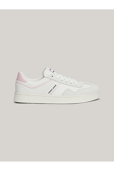 Tommy Hilfiger Beyaz-Pembe Kadın Deri Sneaker EN0EN02612TH2