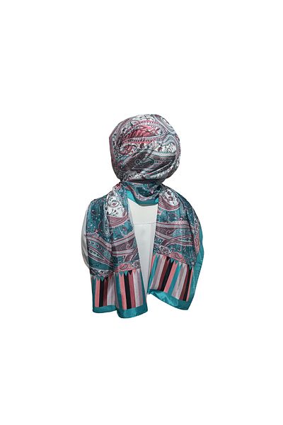 Hint İpek Şal de mătase Voile, Şal Voile de mătase importat Hijab Foarte ușor Etro Model etnic Şal Voile