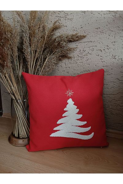 Home Pine Wood Punch Embroidered Throw Pillow Cover