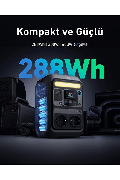 Anker SOLIX C300X AC 288Wh I 300W (600W SurgePad) Taşınabilir Güç Kaynağı