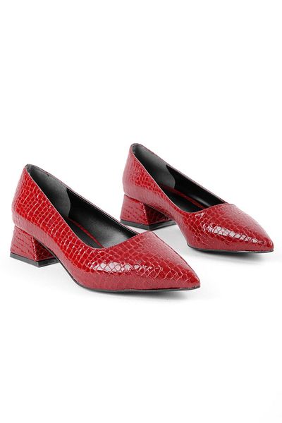 Lal Shoes & Bags Babs Women's Crochet Patterned Heeled Shoes-R.Bordo