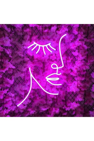 NEON LED KAYSERİ Kadın Kirpik Neon Tabela Kuaför Güzellik Merkezi Dekor