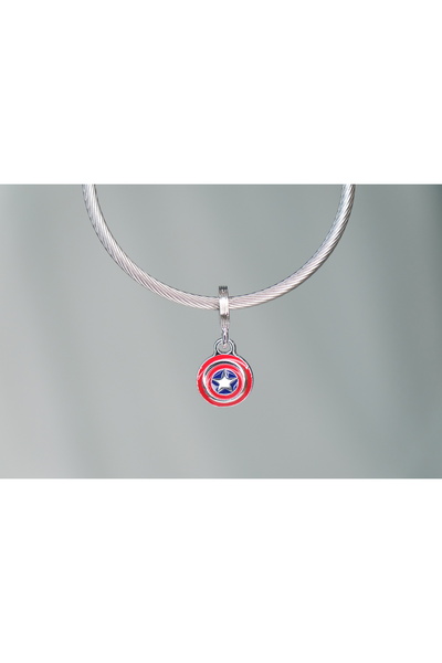 CYB STUDİO Marvel the Avengers Captai̇n America Shield Stainless Steel Charm