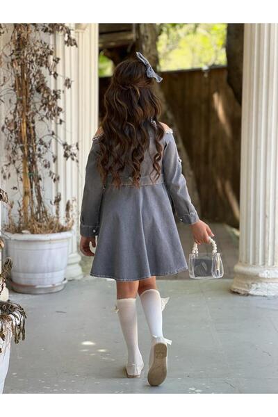 Uğurböceği Παιδικό τζιν φόρεμα 5 τεμαχίων για κορίτσια με φούντες ώμου