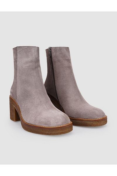 Cabani 100% Genuine Leather Mink Suede Zippered Women's Heeled Boots