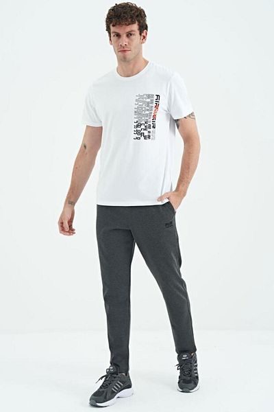 AIR JONES 84949 Ανδρικό Anthracite Melange Slim Fit Ανδρικό παντελόνι αθλητικής φόρμας
